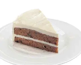 A piece of cake on top of a white plate.