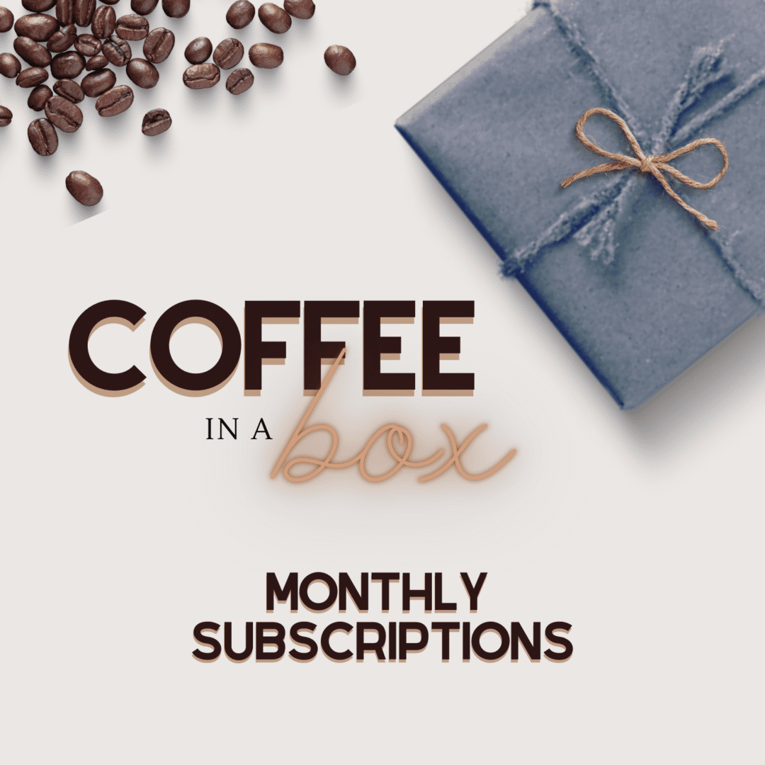 A box of coffee beans and a package