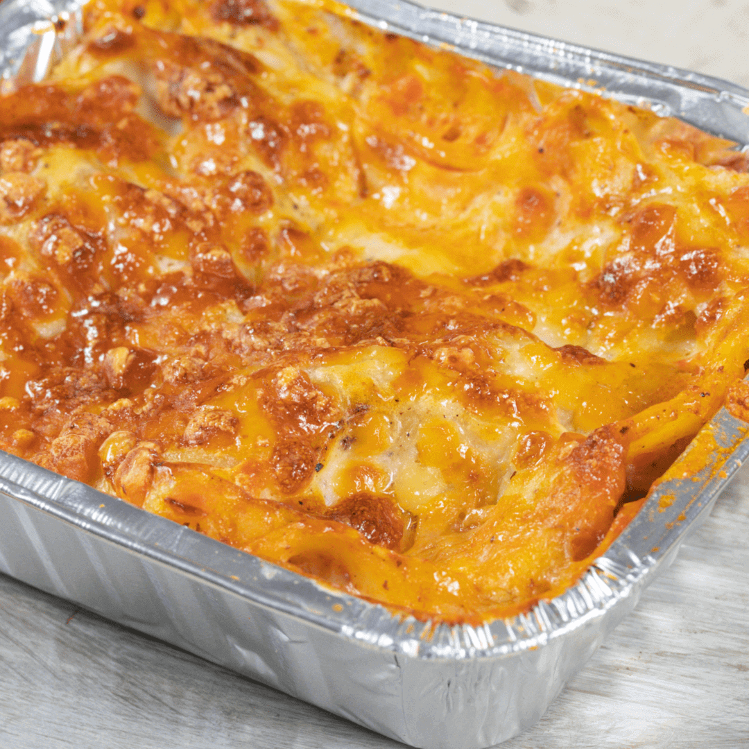 A casserole dish with some kind of food in it