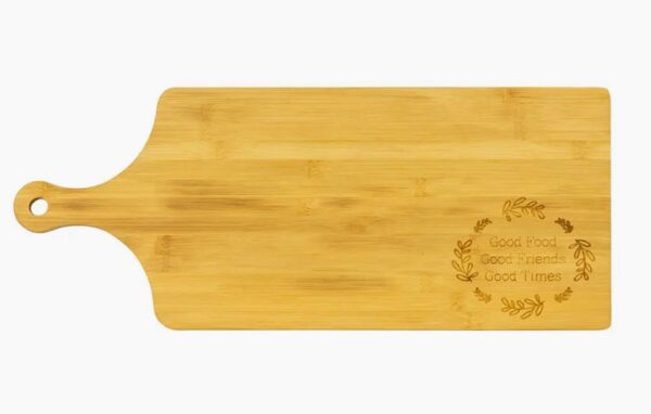A wooden board with a design on it