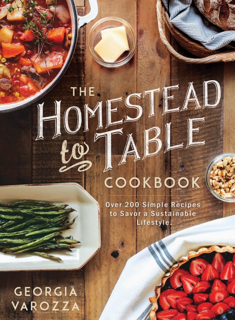 A book cover with some food on top of it